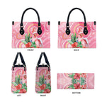 Breast Cancer Pink Cockatoo Leather Bag Indigenous Australia Watercolor Glaze - Aussie Hoodie