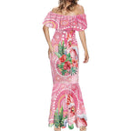 Breast Cancer Pink Cockatoo Mermaid Dress Indigenous Australia Watercolor Glaze - Aussie Hoodie