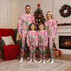 Breast Cancer Pink Cockatoo Christmas Pajama Set Australia Indigenous Watercolor Glaze - Aussie Hoodie