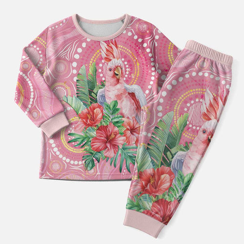 Breast Cancer Pink Cockatoo Christmas Pajama Set Australia Indigenous Watercolor Glaze - Aussie Hoodie