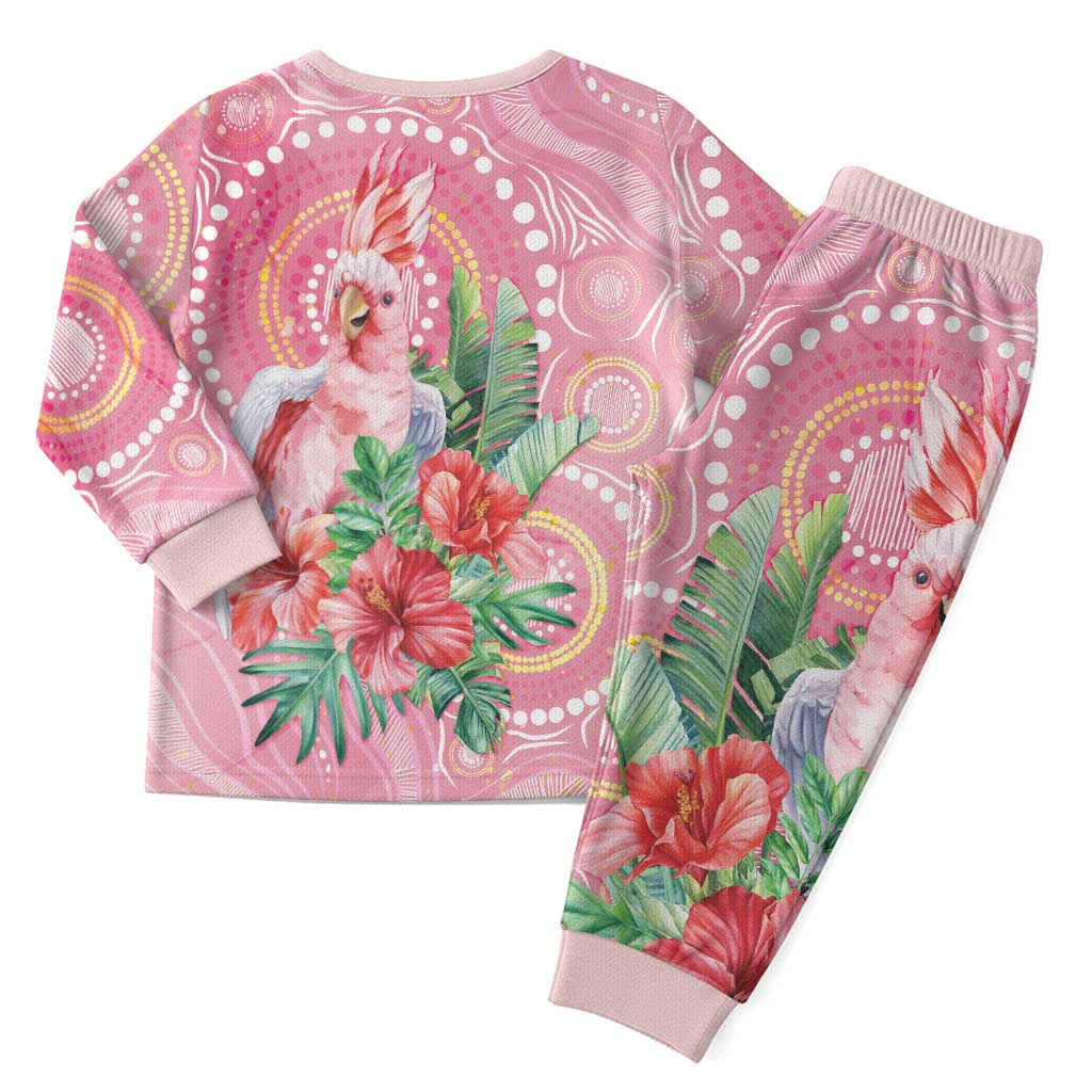 Breast Cancer Pink Cockatoo Christmas Pajama Set Australia Indigenous Watercolor Glaze - Aussie Hoodie
