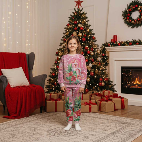 Breast Cancer Pink Cockatoo Christmas Pajama Set Australia Indigenous Watercolor Glaze - Aussie Hoodie