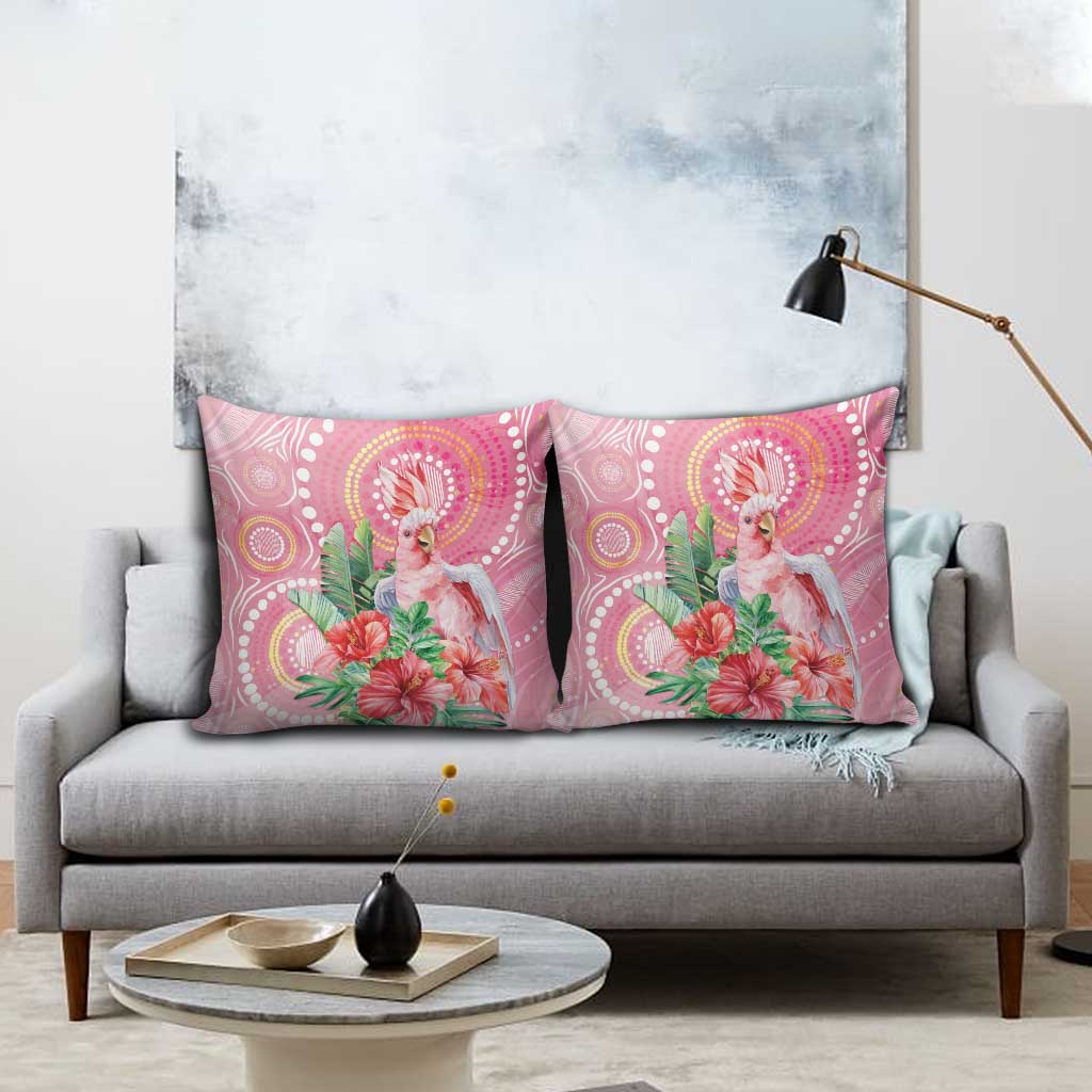 Breast Cancer Pink Cockatoo Pillow Cover Indigenous Australia Watercolor Glaze - Aussie Hoodie