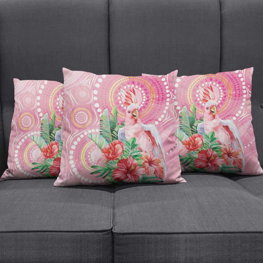 Breast Cancer Pink Cockatoo Pillow Cover Indigenous Australia Watercolor Glaze - Aussie Hoodie