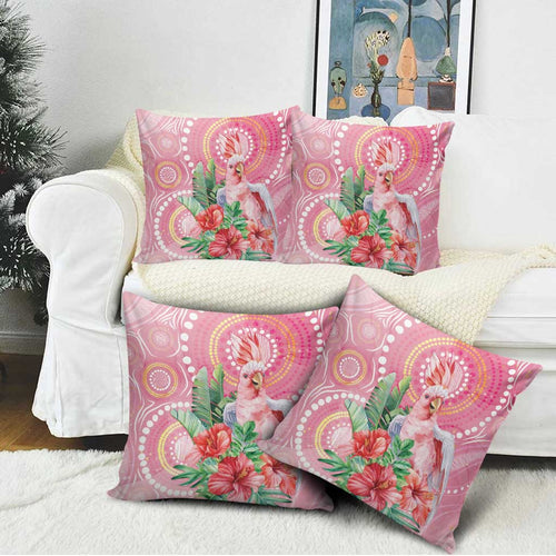 Breast Cancer Pink Cockatoo Pillow Cover Indigenous Australia Watercolor Glaze - Aussie Hoodie