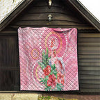 Breast Cancer Pink Cockatoo Quilt Indigenous Australia Watercolor Glaze - Aussie Hoodie