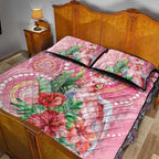 Breast Cancer Pink Cockatoo Quilt Bed Set Indigenous Australia Watercolor Glaze - Aussie Hoodie