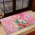 Breast Cancer Pink Cockatoo Rubber Doormat Indigenous Australia Watercolor Glaze - Aussie Hoodie