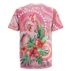 Breast Cancer Pink Cockatoo Rugby Jersey Indigenous Australia Watercolor Glaze - Aussie Hoodie