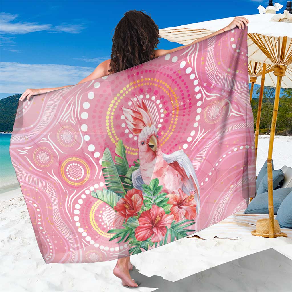 Breast Cancer Pink Cockatoo Sarong Indigenous Australia Watercolor Glaze - Aussie Hoodie