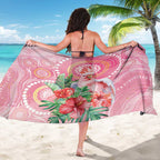 Breast Cancer Pink Cockatoo Sarong Indigenous Australia Watercolor Glaze - Aussie Hoodie