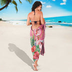 Breast Cancer Pink Cockatoo Sarong Indigenous Australia Watercolor Glaze - Aussie Hoodie