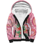 Breast Cancer Pink Cockatoo Sherpa Hoodie Indigenous Australia Watercolor Glaze - Aussie Hoodie