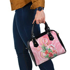 Breast Cancer Pink Cockatoo Shoulder Handbag Indigenous Australia Watercolor Glaze - Aussie Hoodie
