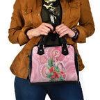 Breast Cancer Pink Cockatoo Shoulder Handbag Indigenous Australia Watercolor Glaze - Aussie Hoodie