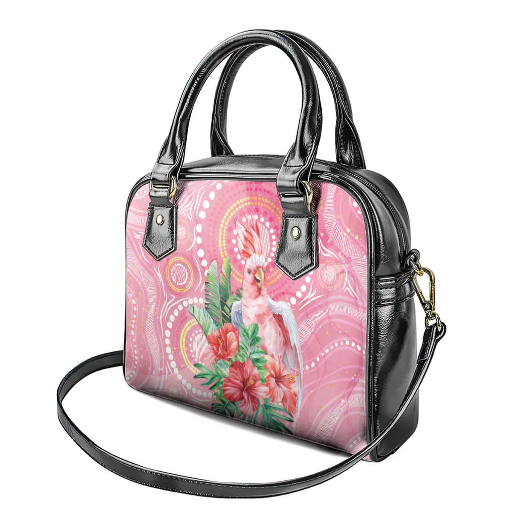 Breast Cancer Pink Cockatoo Shoulder Handbag Indigenous Australia Watercolor Glaze - Aussie Hoodie
