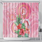 Breast Cancer Pink Cockatoo Shower Curtain Indigenous Australia Watercolor Glaze - Aussie Hoodie