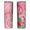 Breast Cancer Pink Cockatoo Skinny Tumbler Indigenous Australia Watercolor Glaze - Aussie Hoodie