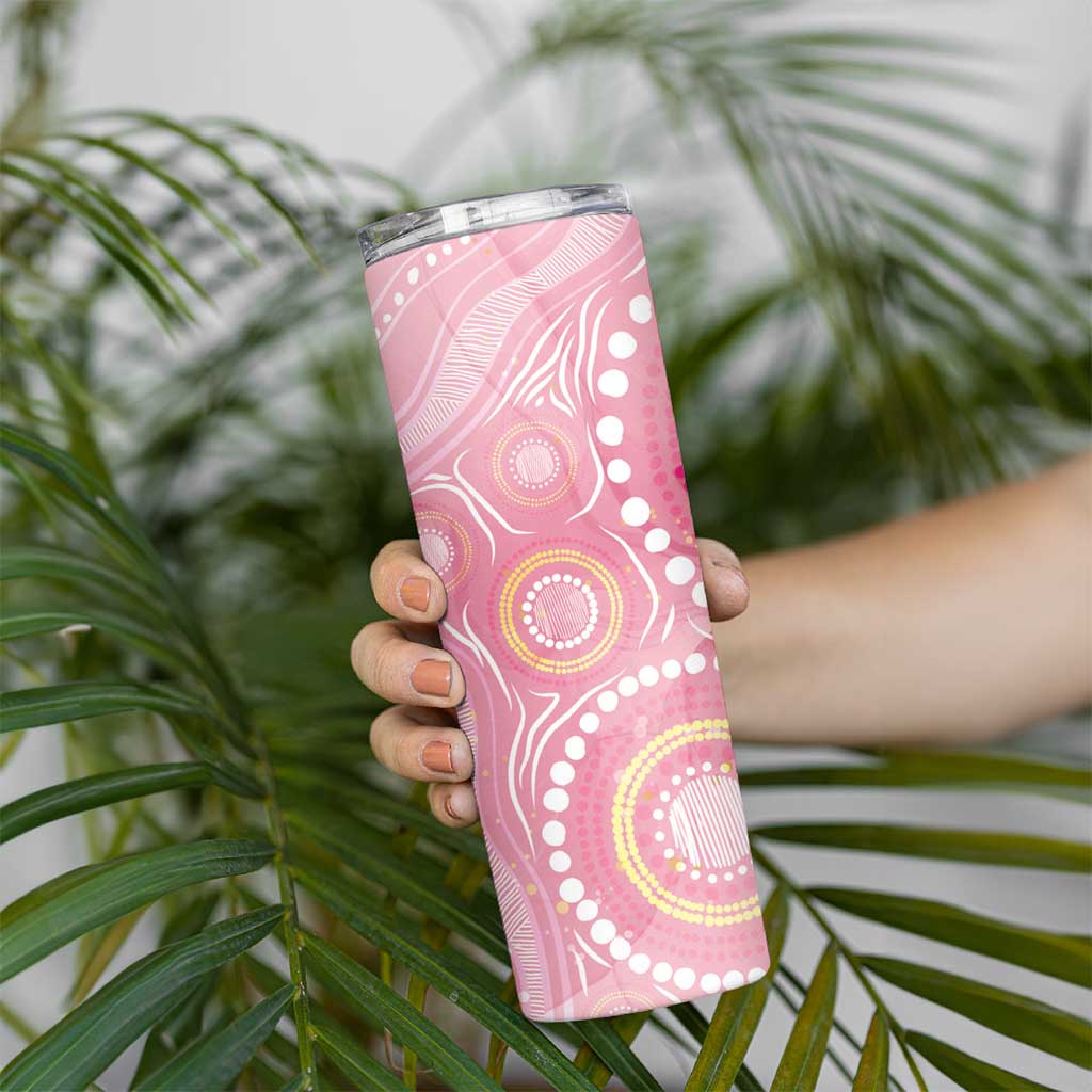 Breast Cancer Pink Cockatoo Skinny Tumbler Indigenous Australia Watercolor Glaze - Aussie Hoodie