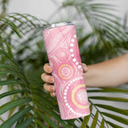 Breast Cancer Pink Cockatoo Skinny Tumbler Indigenous Australia Watercolor Glaze - Aussie Hoodie
