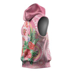 Breast Cancer Pink Cockatoo Sleeveless Hoodie Indigenous Australia Watercolor Glaze - Aussie Hoodie