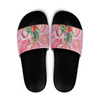 Breast Cancer Pink Cockatoo Slide Sandals Indigenous Australia Watercolor Glaze - Aussie Hoodie
