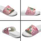 Breast Cancer Pink Cockatoo Slide Sandals Indigenous Australia Watercolor Glaze - Aussie Hoodie