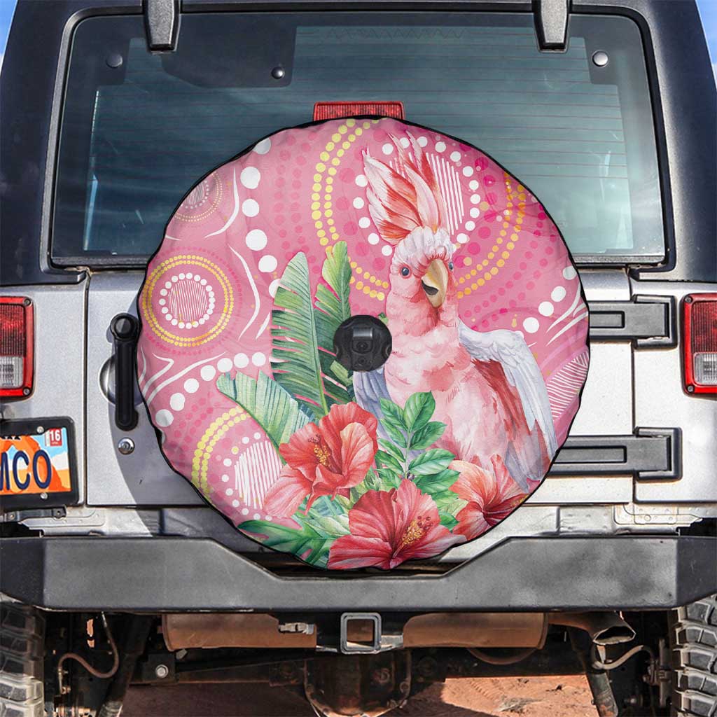 Breast Cancer Pink Cockatoo Spare Tire Cover Indigenous Australia Watercolor Glaze - Aussie Hoodie