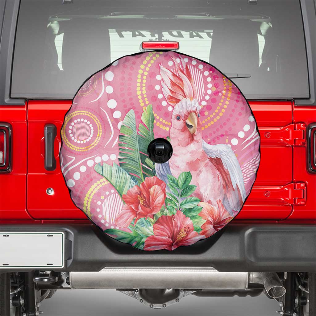 Breast Cancer Pink Cockatoo Spare Tire Cover Indigenous Australia Watercolor Glaze - Aussie Hoodie