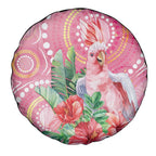 Breast Cancer Pink Cockatoo Spare Tire Cover Indigenous Australia Watercolor Glaze - Aussie Hoodie