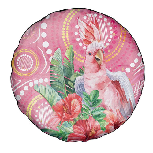 Breast Cancer Pink Cockatoo Spare Tire Cover Indigenous Australia Watercolor Glaze - Aussie Hoodie
