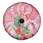 Breast Cancer Pink Cockatoo Spare Tire Cover Indigenous Australia Watercolor Glaze - Aussie Hoodie