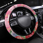 Breast Cancer Pink Cockatoo Steering Wheel Cover Indigenous Australia Watercolor Glaze - Aussie Hoodie