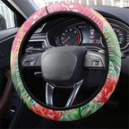 Breast Cancer Pink Cockatoo Steering Wheel Cover Indigenous Australia Watercolor Glaze - Aussie Hoodie