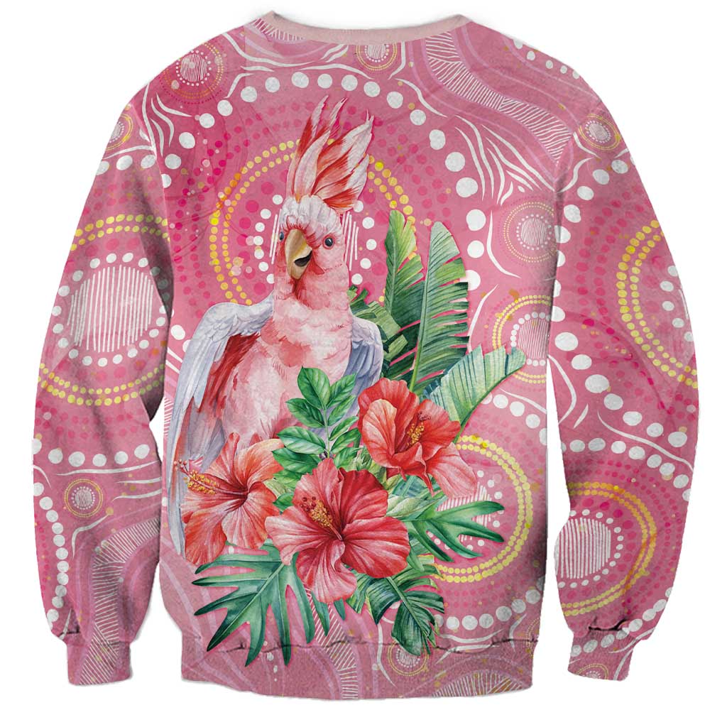 Breast Cancer Pink Cockatoo Sweatshirt Indigenous Australia Watercolor Glaze - Aussie Hoodie