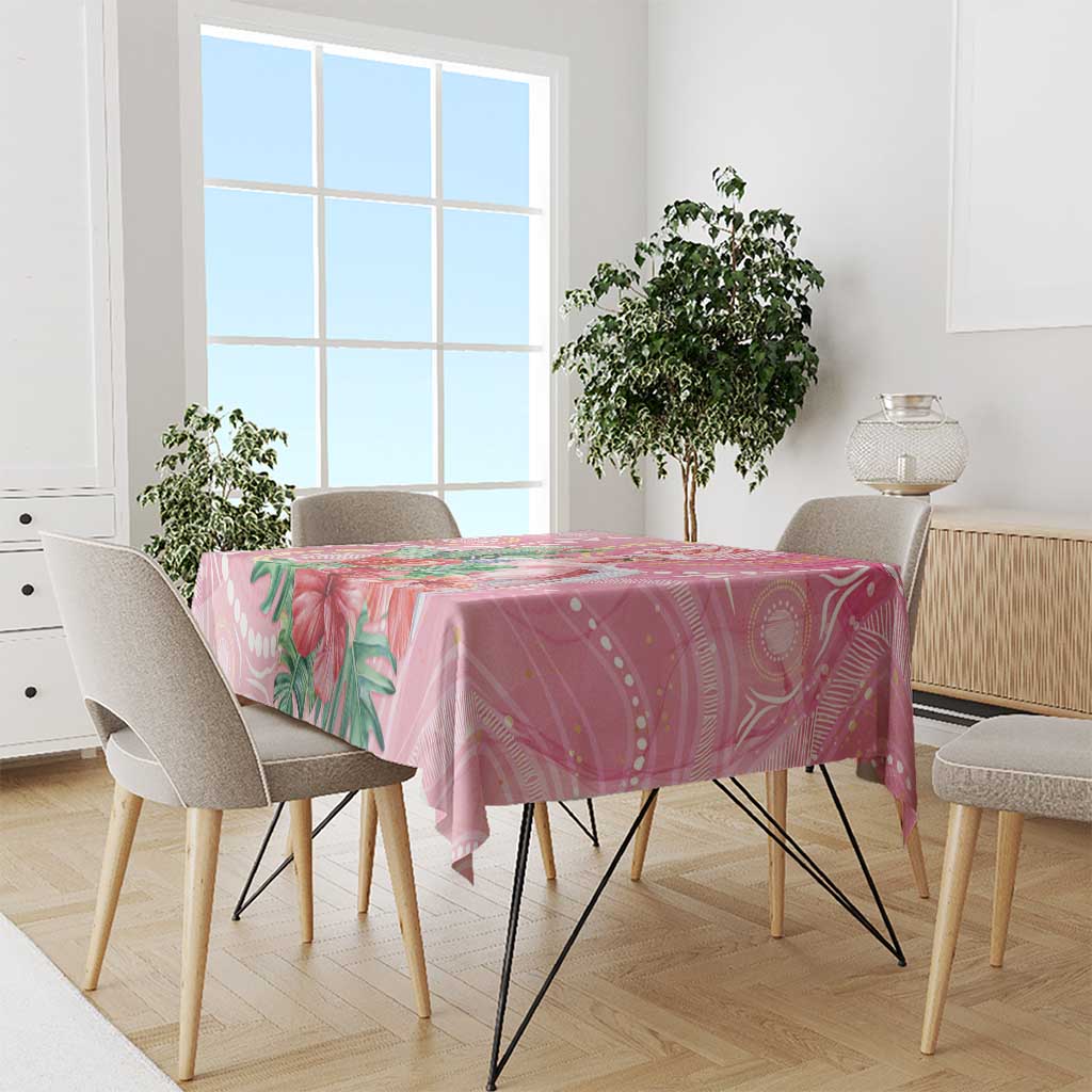 Breast Cancer Pink Cockatoo Tablecloth Indigenous Australia Watercolor Glaze - Aussie Hoodie