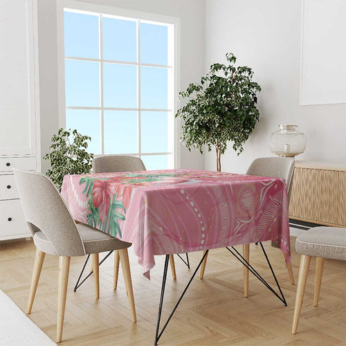 Breast Cancer Pink Cockatoo Tablecloth Indigenous Australia Watercolor Glaze - Aussie Hoodie