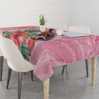 Breast Cancer Pink Cockatoo Tablecloth Indigenous Australia Watercolor Glaze - Aussie Hoodie