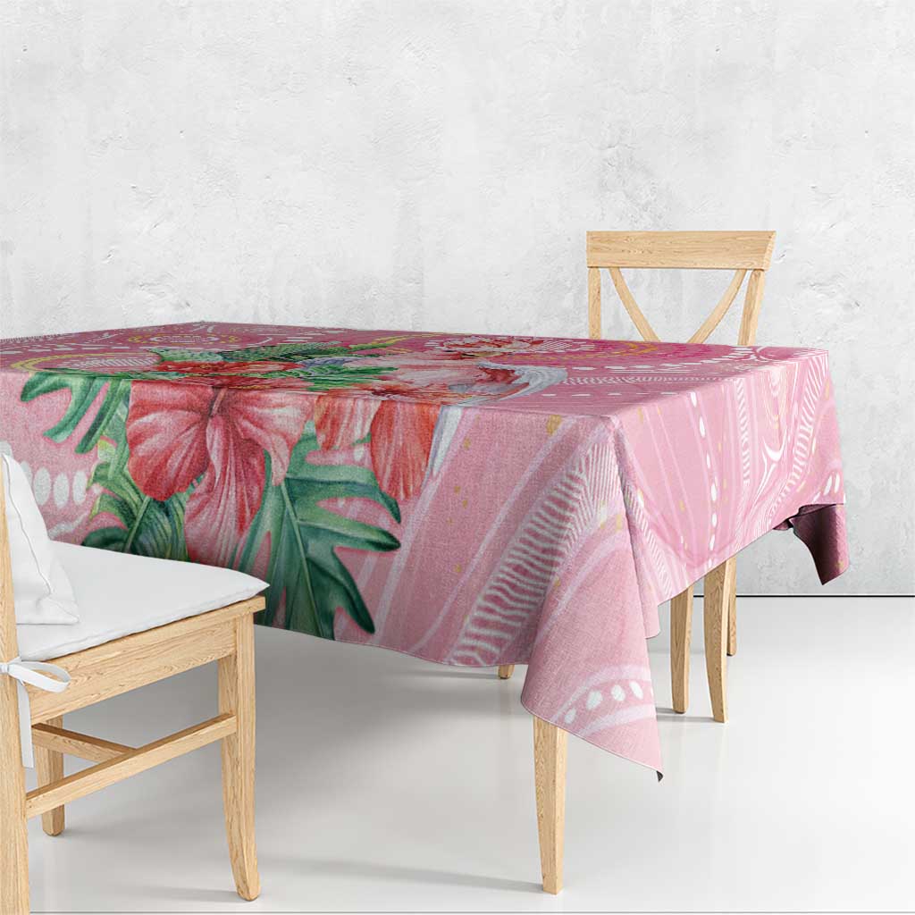 Breast Cancer Pink Cockatoo Tablecloth Indigenous Australia Watercolor Glaze - Aussie Hoodie