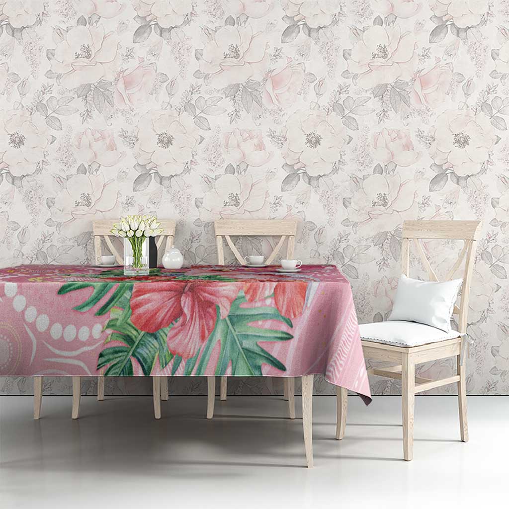 Breast Cancer Pink Cockatoo Tablecloth Indigenous Australia Watercolor Glaze - Aussie Hoodie