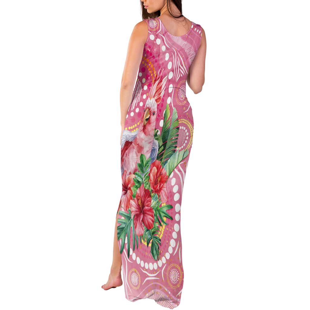Breast Cancer Pink Cockatoo Tank Maxi Dress Indigenous Australia Watercolor Glaze - Aussie Hoodie