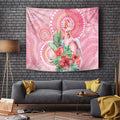 Breast Cancer Pink Cockatoo Tapestry Indigenous Australia Watercolor Glaze - Aussie Hoodie