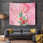 Breast Cancer Pink Cockatoo Tapestry Indigenous Australia Watercolor Glaze - Aussie Hoodie