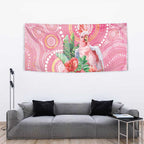 Breast Cancer Pink Cockatoo Tapestry Indigenous Australia Watercolor Glaze - Aussie Hoodie