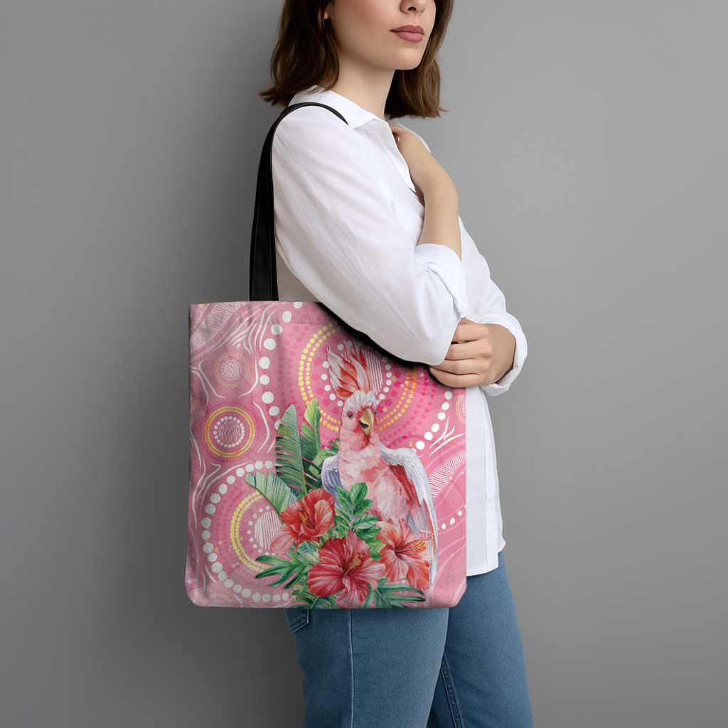 Breast Cancer Pink Cockatoo Tote Bag Indigenous Australia Watercolor Glaze - Aussie Hoodie