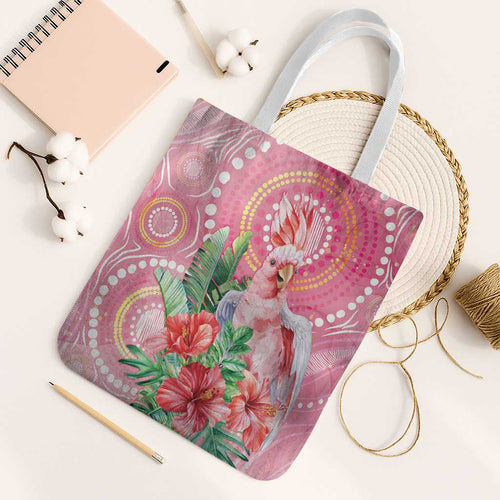 Breast Cancer Pink Cockatoo Tote Bag Indigenous Australia Watercolor Glaze - Aussie Hoodie