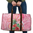 Breast Cancer Pink Cockatoo Travel Bag Indigenous Australia Watercolor Glaze - Aussie Hoodie