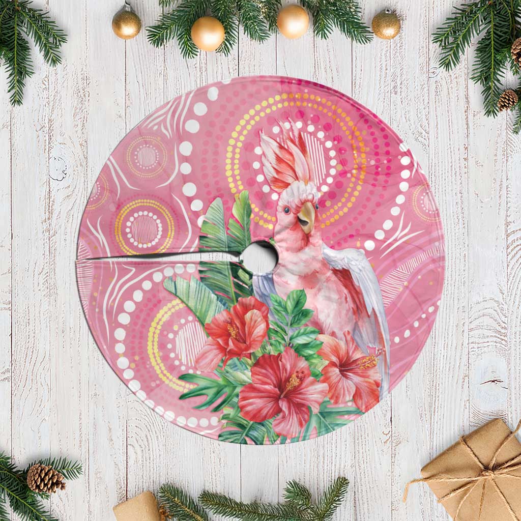 Breast Cancer Pink Cockatoo Tree Skirt Australia Indigenous Watercolor Glaze - Aussie Hoodie