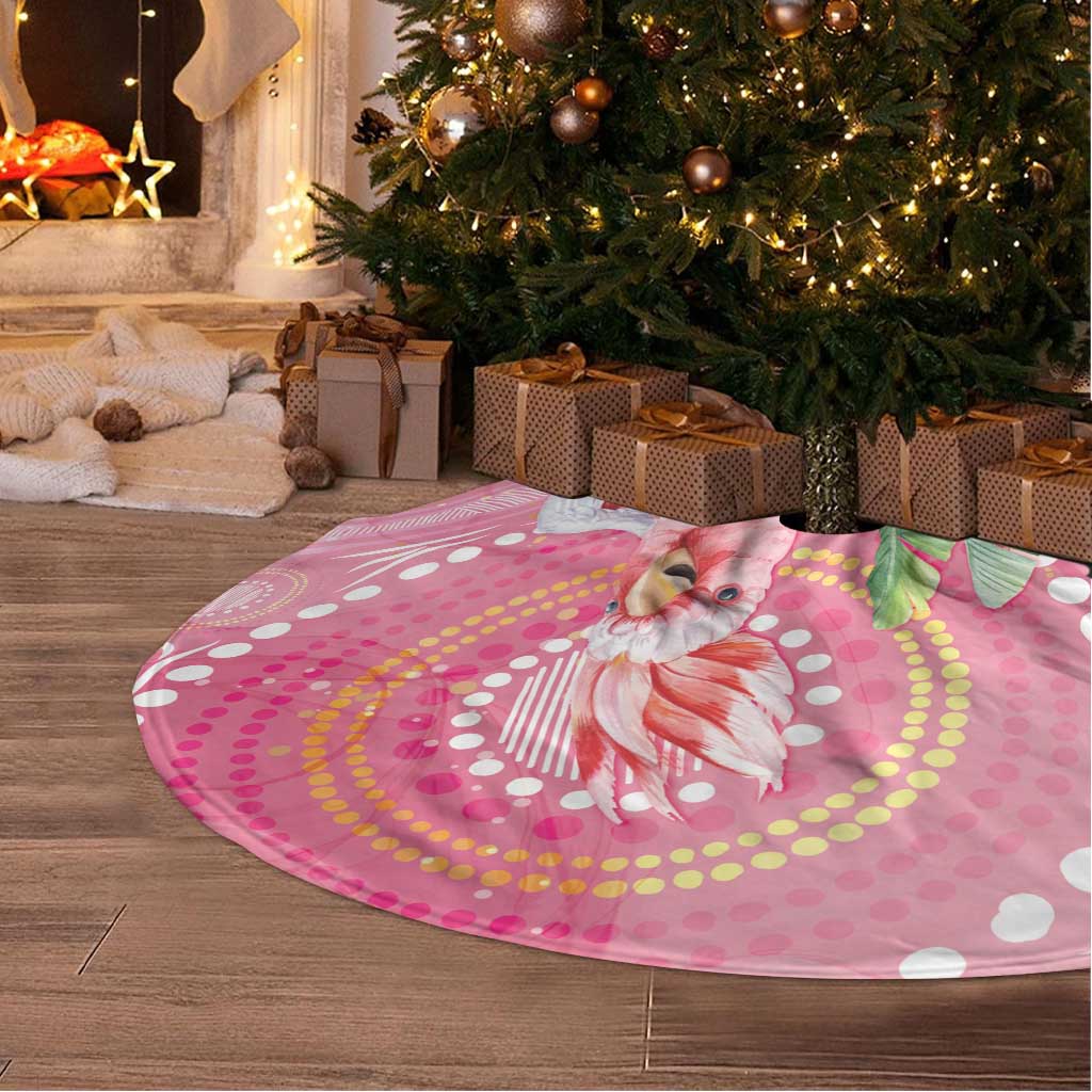 Breast Cancer Pink Cockatoo Tree Skirt Australia Indigenous Watercolor Glaze - Aussie Hoodie