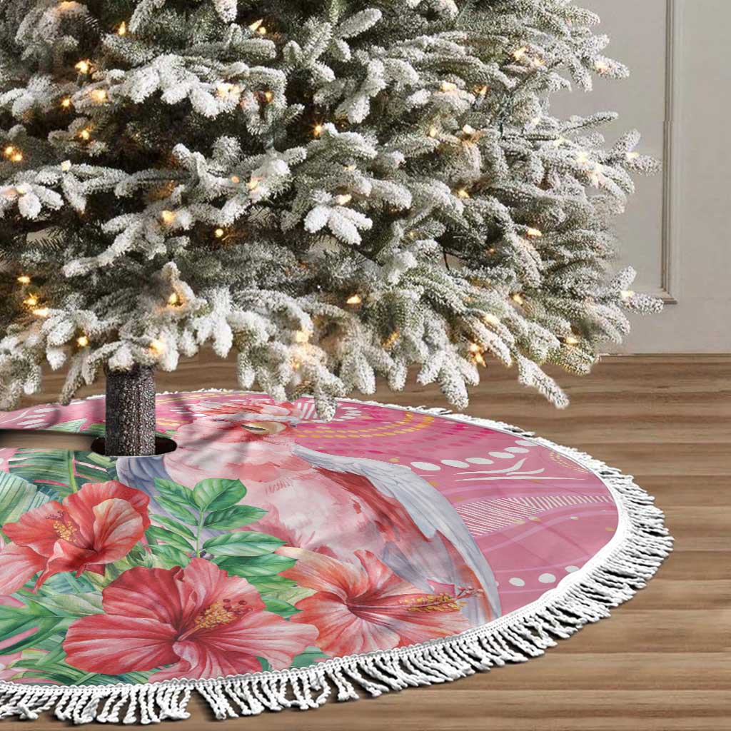 Breast Cancer Pink Cockatoo Tree Skirt Australia Indigenous Watercolor Glaze - Aussie Hoodie